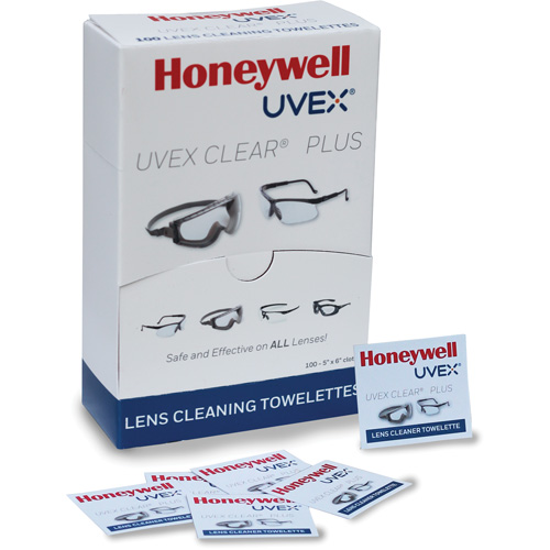Uvex&reg; Clear&reg; Plus Towelettes, 5.25" x 8", Pack Of 100 Stor-it Systems
