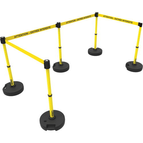 Plus Barrier Post Set, Plastic, 42" H, Yellow Tape, 15' Tape Length Stor-it Systems