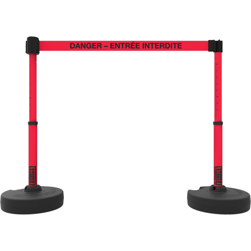 Ensemble de montants pour barri&egrave;re Plus, Plastique, 42" h, Ruban Rouge, Longueur du ruban 15' Stor-it Systems