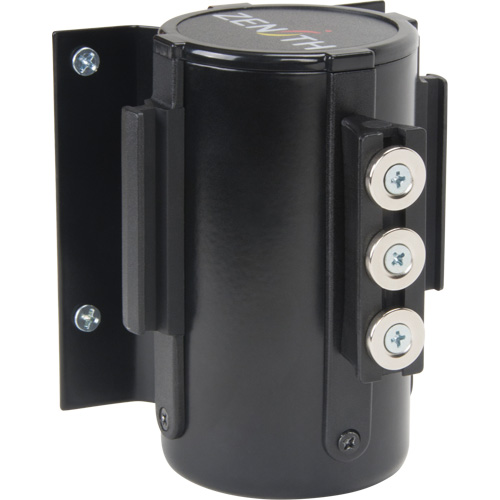 Wall Mount Barrier with Magnetic Tape, Steel, Screw Mount, 12', Black Tape Stor-it Systems