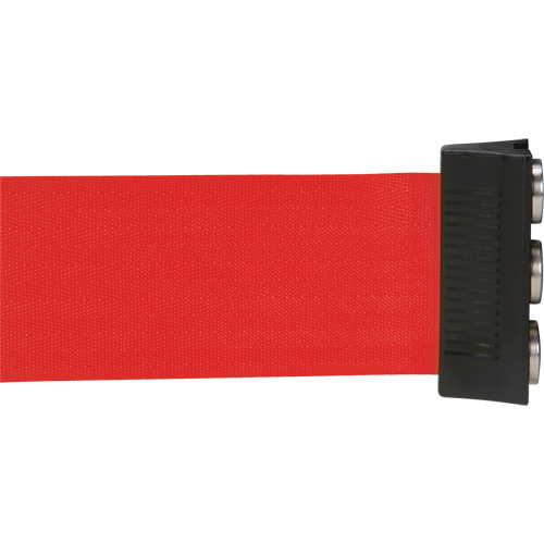 Wall Mount Barrier with Magnetic Tape, Steel, Screw Mount, 12', Red Tape Stor-it Systems