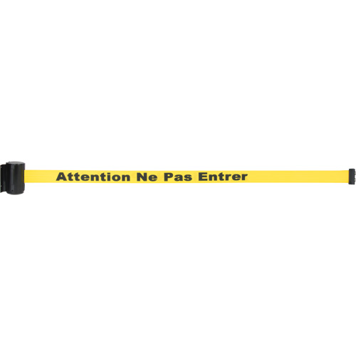 Cassette de ruban magn&eacute;tique pour barri&egrave;re de contr&ocirc;le des foules personnalis&eacute;e, Attention ne pas entrer, 7', Ruban Jaune Stor-it Systems
