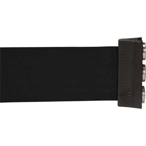 Wall Mount Barrier with Magnetic Tape, Steel, Screw Mount, 12', Black Tape Stor-it Systems