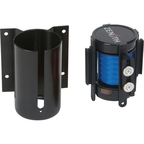 Wall Mount Barrier with Magnetic Tape, Steel, Screw Mount, 7', Blue Tape Stor-it Systems