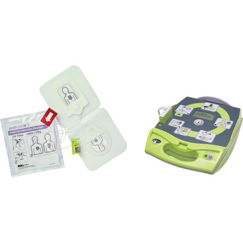 AED Plus&reg; Defibrillator with Bonus Pedi-Padz&reg; II Electrodes, Automatic, English, Class 4 Stor-it Systems