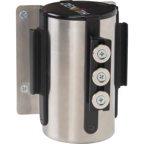 Barri&egrave;re &agrave; fixation murale avec ruban magn&eacute;tique, Acier, Fixation par vis, 12', Ruban Rouge Stor-it Systems