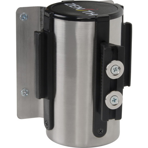 Barri&egrave;re &agrave; fixation murale avec ruban magn&eacute;tique, Acier, Fixation par vis, 7', Ruban Jaune Stor-it Systems