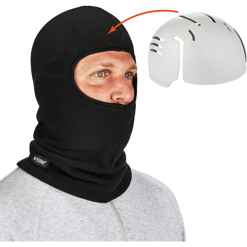 Passe-montagne avec fermeture &agrave; glissi&egrave;re et casque antichoc &agrave; ins&eacute;rer N-Ferno, Molleton/Polyester, Noir Stor-it Systems