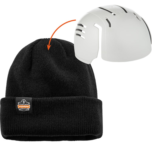 Tuque en tricot c&ocirc;tel&eacute; avec fermeture &agrave; glissi&egrave;re et casque antichoc &agrave; ins&eacute;rer N-Ferno, Taille unique, Noir Stor-it Systems