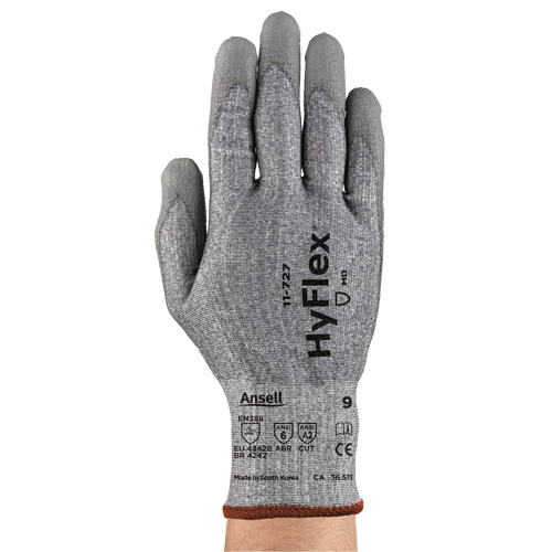 Gants r&eacute;sistant aux coupures HyFlex s&eacute;rie 11-727, Taille 11, Calibre 15, Rev&ecirc;tement Polyur&eacute;thane, Enveloppe en Intercept, ASTM ANSI niveau A2/EN 388 niveau B Stor-it Systems