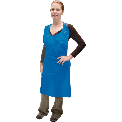 Tablier en poly&eacute;thyl&egrave;ne, Poly&eacute;thyl&egrave;ne, Bleu, 35" la x 46" lo Stor-it Systems