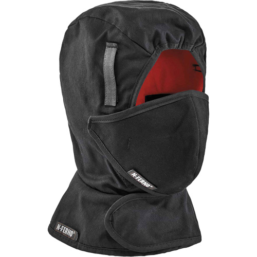N-Ferno&reg; Winter Hard Hat Liner with Mouthpiece, Fleece Lining, One Size, Black Stor-it Systems
