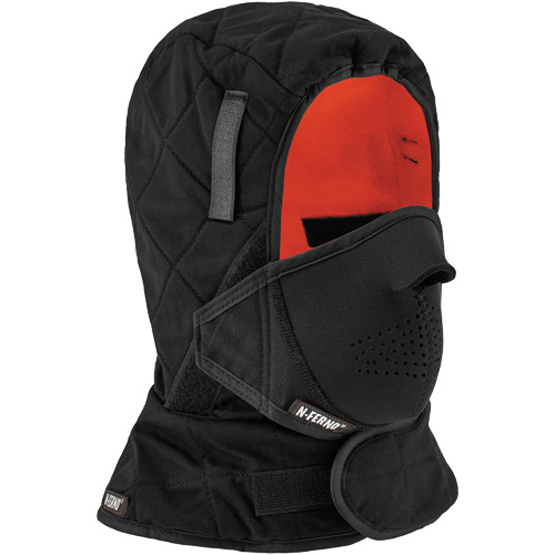 N-Ferno&reg; 3-Layer Winter Hard Hat Liner with Mouthpiece, Fleece Lining, One Size, Black Stor-it Systems
