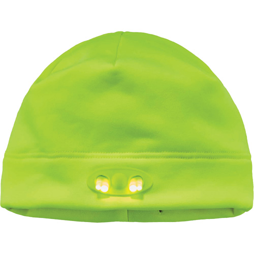 Bonnet N-Ferno &agrave; lumi&egrave;res DEL, Taille unique, Vert lime haute visibilit&eacute; Stor-it Systems