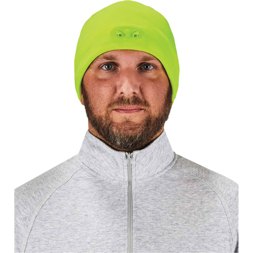 Bonnet N-Ferno &agrave; lumi&egrave;res DEL, Taille unique, Vert lime haute visibilit&eacute; Stor-it Systems