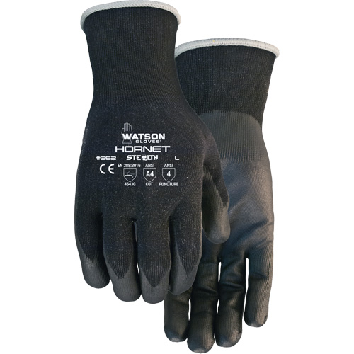 Gants r&eacute;sistants aux coupures Stealth Hornet, Taille Petit, Calibre 18, Rev&ecirc;tement Mousse de nitrile, Enveloppe en Fibre de verre/PEHP/Nylon/Spandex, ASTM ANSI niveau A4/EN 388 niveau 5 Stor-it Systems