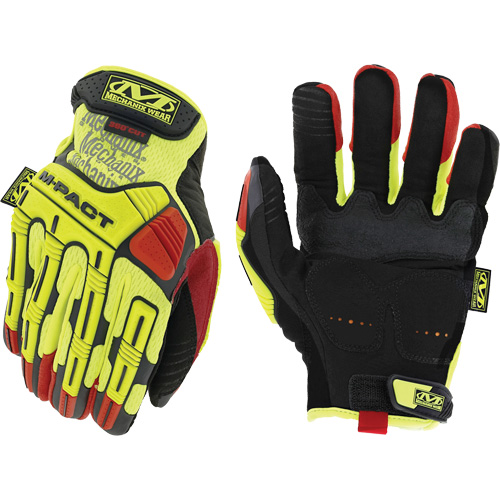 Hi-Viz M-Pact&reg; D4-360 Impact Gloves, 8, Synthetic Palm, Hook & Loop Cuff Stor-it Systems