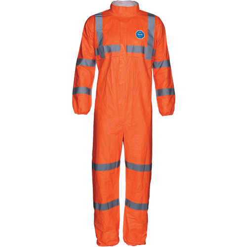 Combinaison haute visibilit&eacute; avec collet, Petit, Orange, Tyvek 500 Stor-it Systems