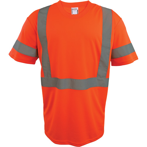 Chemise de s&eacute;curit&eacute; &agrave; manches courtes, Polyester, 2T-Grand, Orange haute visibilit&eacute; Stor-it Systems