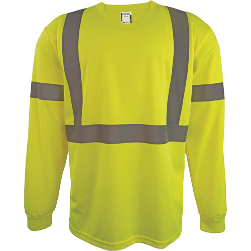 Chemise de s&eacute;curit&eacute; &agrave; manches longues, Polyester, 2T-Grand, Jaune lime haute visibilit&eacute; Stor-it Systems