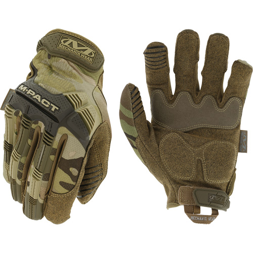 M-Pact&reg; MultiCam Tactical Impact Gloves, 12, Synthetic Palm, Hook & Loop Cuff Stor-it Systems