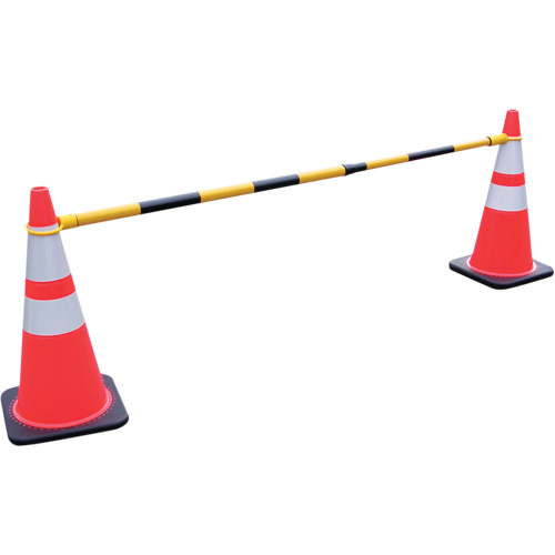 Retractable Cone Bar, 7'2" Extended Length, Black/Yellow Stor-it Systems