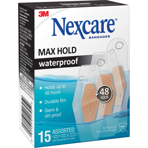 Pansements imperm&eacute;ables &agrave; tenue maximale Nexcare, Assorti, Plastique, St&eacute;rile Stor-it Systems