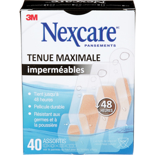 Nexcare Max-Hold Waterproof Bandages, Assorted, Plastic, Sterile Stor-it Systems