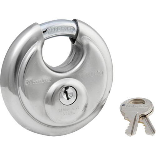 Cadenas &agrave; arceau prot&eacute;g&eacute;, Argent, Cl&eacute;s diff&eacute;rentes, Acier inoxydable, Largeur de 2-3/4" Stor-it Systems