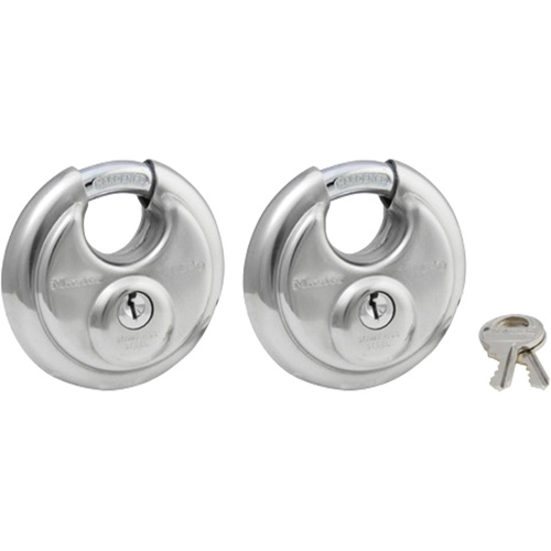 Cadenas &agrave; arceau prot&eacute;g&eacute;, Argent, Cl&eacute;s identiques, Acier inoxydable, Largeur de 2-3/4" Stor-it Systems