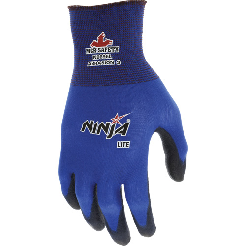 Ninja&reg; Lite Coated Gloves, Large, Polyurethane Coating, 18 Gauge, Nylon Shell Stor-it Systems
