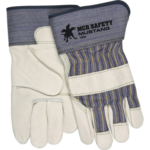 Mustang Fitters Gloves, Large, Grain Cowhide Palm, Fleece Inner Lining Stor-it Systems