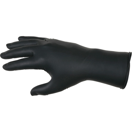 Gants jetables NitriShield Stealth Extra, Grand, Nitrile, 6 mils, Sans poudre, Noir Stor-it Systems
