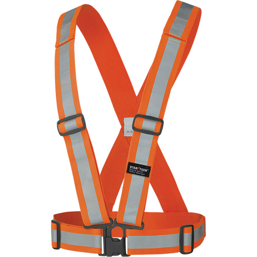 5591 Bretelle de s&eacute;curit&eacute; de ajustable, Orange haute visibilit&eacute;, Couleur r&eacute;fl&eacute;chissante Argent, Taille unique Stor-it Systems