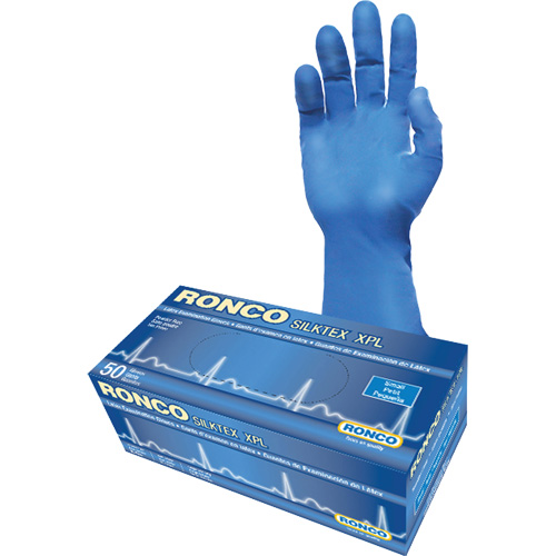 SilkTex XPL Extra-Long Examination Glove, Small, Latex, 13-mil, Powder-Free, Blue, Class 2 Stor-it Systems