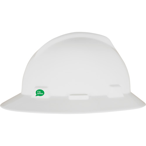 V-Gard&reg; GREEN Slotted Full Brim Hard Hat, Meets CSA Type 1, Ratchet Suspension Stor-it Systems