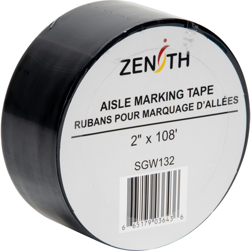Aisle Marking Tape, 2" x 108', PVC, Black Stor-it Systems
