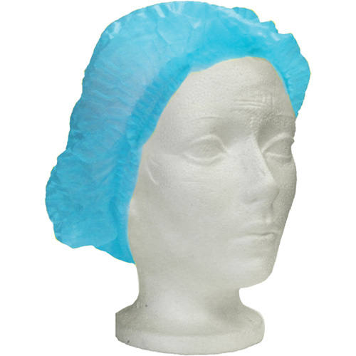 Bonnet bouffant pliss&eacute; Ronco Care, Polypropyl&egrave;ne, 24", Bleu Stor-it Systems