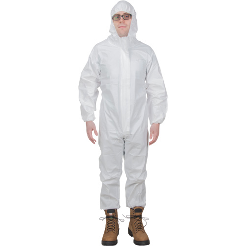 Premium Hooded Coveralls, Small, White, Microporous Stor-it Systems