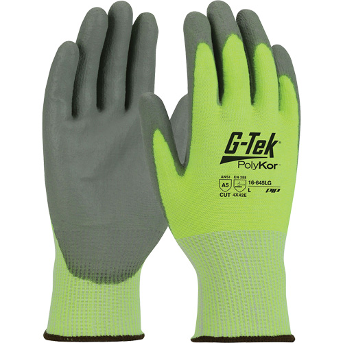 Gants r&eacute;sistants aux coupures G-Tek PolyKor, Taille Petit, Calibre 13, Rev&ecirc;tement Polyur&eacute;thane, Enveloppe en Poly&eacute;thyl&egrave;ne, ASTM ANSI niveau A5/EN 388 niveau E Stor-it Systems