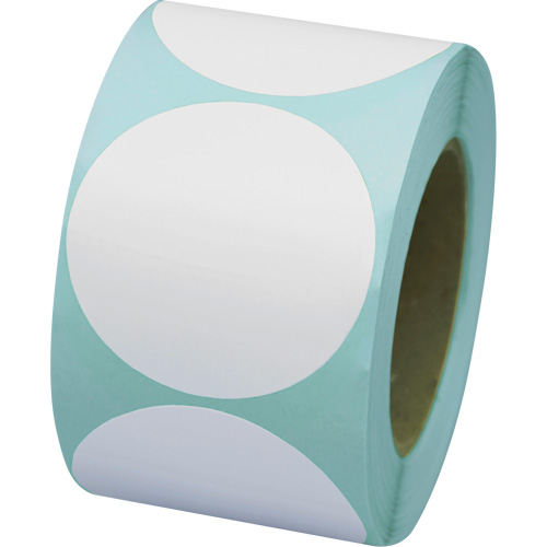 Coloured Marking Dots, Circle, 3" L x 3" W, White, Vinyl Stor-it Systems