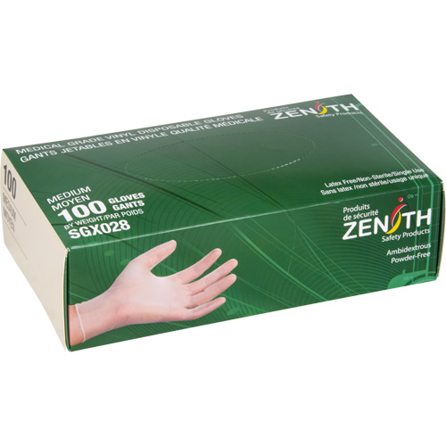 Gants jetables, Grand, Vinyle, 4,5 mils, Sans poudre, Transparent, Classe 2 Stor-it Systems