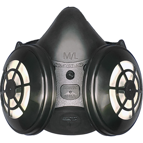 Comfort-Air&reg; 400Nx Black Half Mask without Exhalation Valve N95 Kit, Elastomer/Rubber, Small/Medium Stor-it Systems
