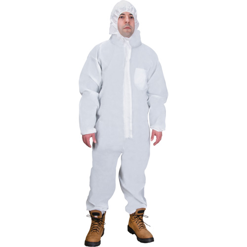 Hooded Coveralls, Medium, White, SMS Stor-it Systems