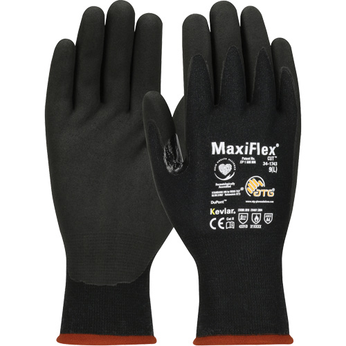 Gants compatibles avec les &eacute;crans tactiles ATG MaxiFlex Cut, Taille T-petit, Calibre 15, Rev&ecirc;tement Mousse de nitrile, Enveloppe en Polyester/Kevlar, ASTM ANSI niveau A4/EN 388 niveau 3/EN 388 niveau D Stor-it Systems