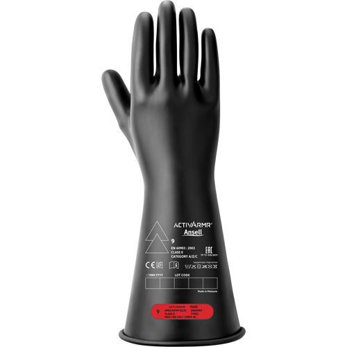 Electrical Insulating Gloves, ASTM Class 0, Size 10, 11" L Stor-it Systems