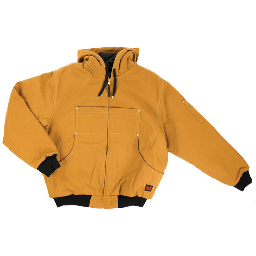 Blouson d'aviateur en toile lourde avec capuchon, Hommes, Petit, Brun Stor-it Systems