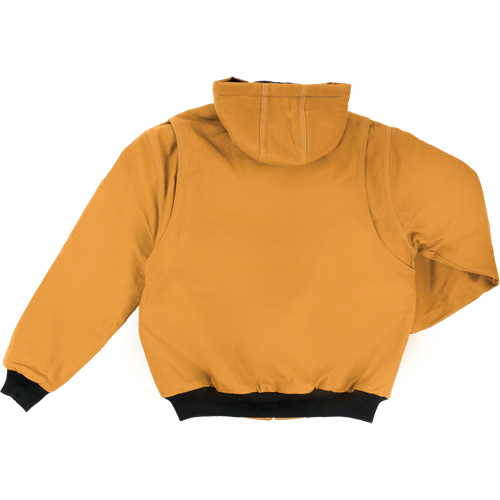 Blouson d'aviateur en toile lourde avec capuchon, Hommes, Petit, Brun Stor-it Systems