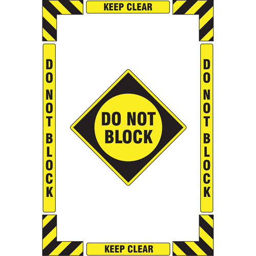 "Keep Clear Do Not Block" Floor Marking Kit, Adhesive, English with Pictogram Stor-it Systems