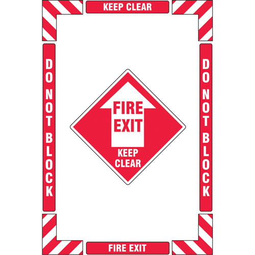 "Fire Exit" Floor Marking Kit, Adhesive, English with Pictogram Stor-it Systems
